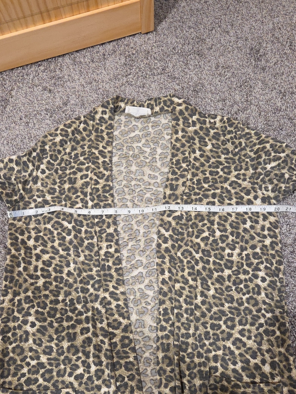Zenana Leopard Print Open Cardigan Size M - Picture 4 of 6